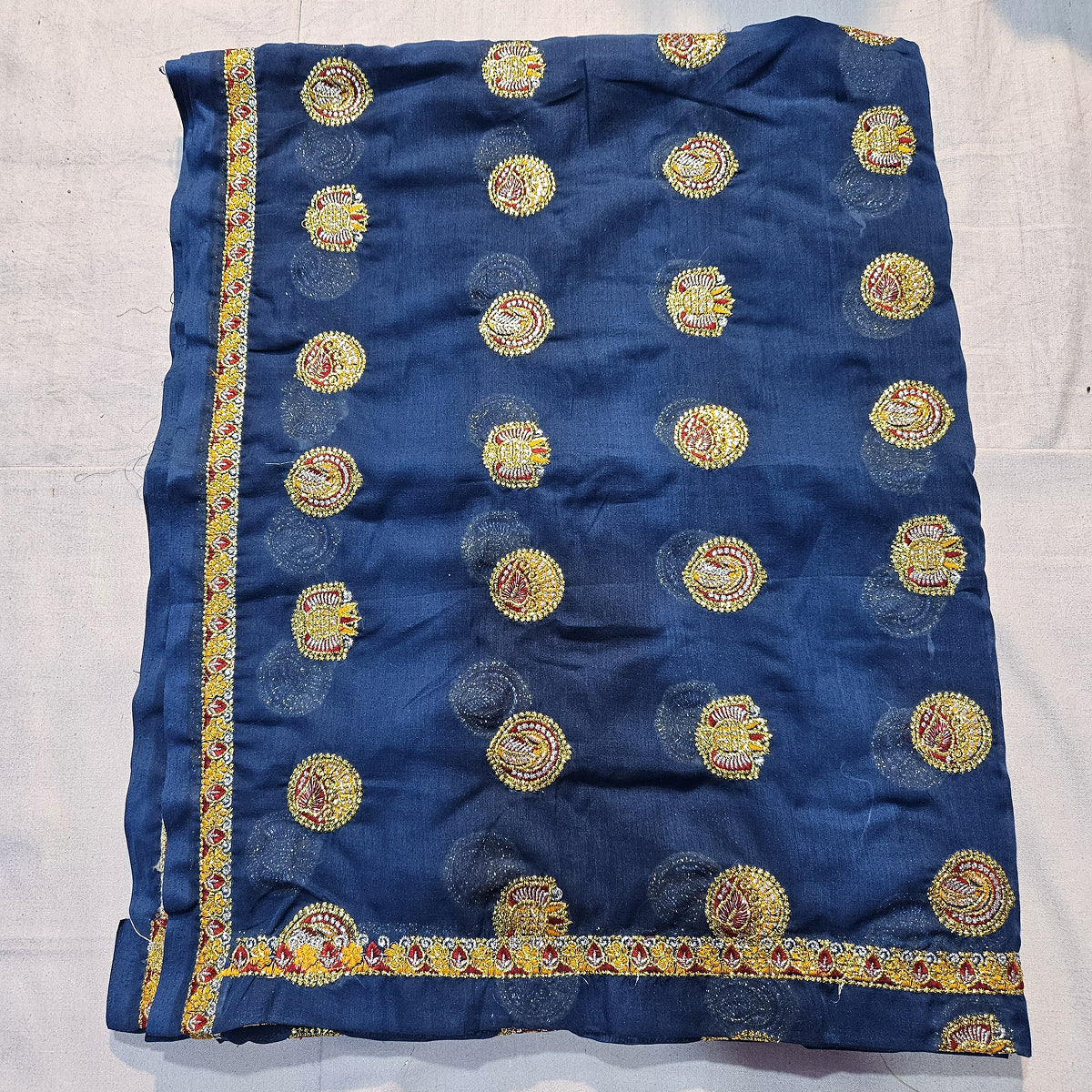 Ethnic Rajasthani Meenawati Dress – Navy Blue Lugdi Dupatta Lehenga Choli for Weddings