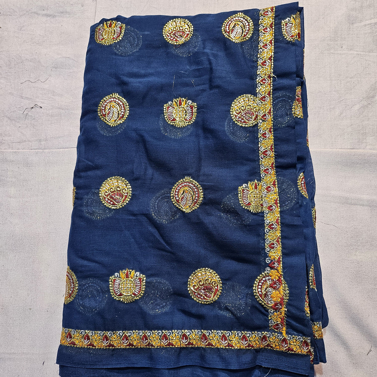 Ethnic Rajasthani Meenawati Dress – Navy Blue Lugdi Dupatta Lehenga Choli for Weddings