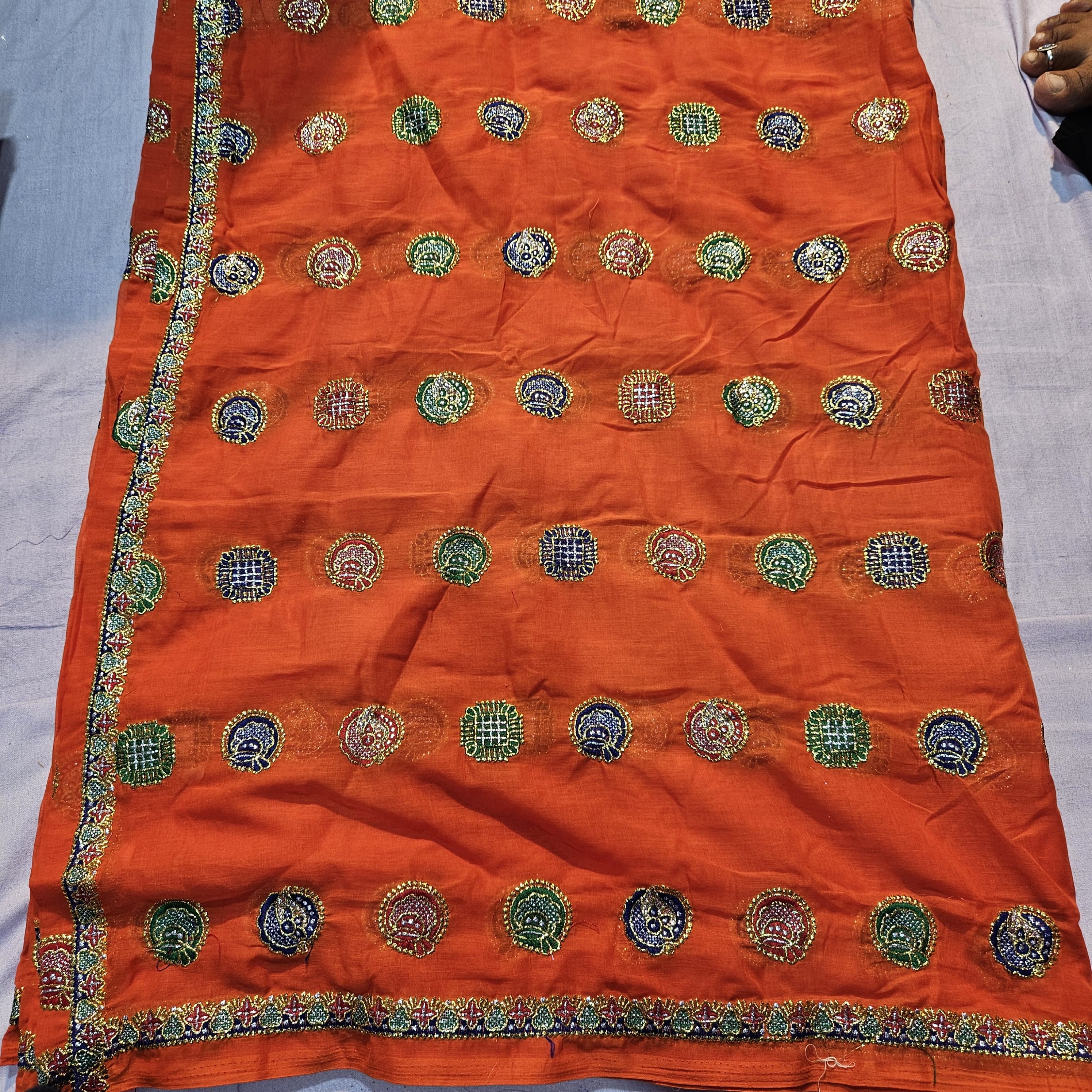 Rajasthani Meenawati Dress – Burnt Orange Lugdi/Choli for Weddings