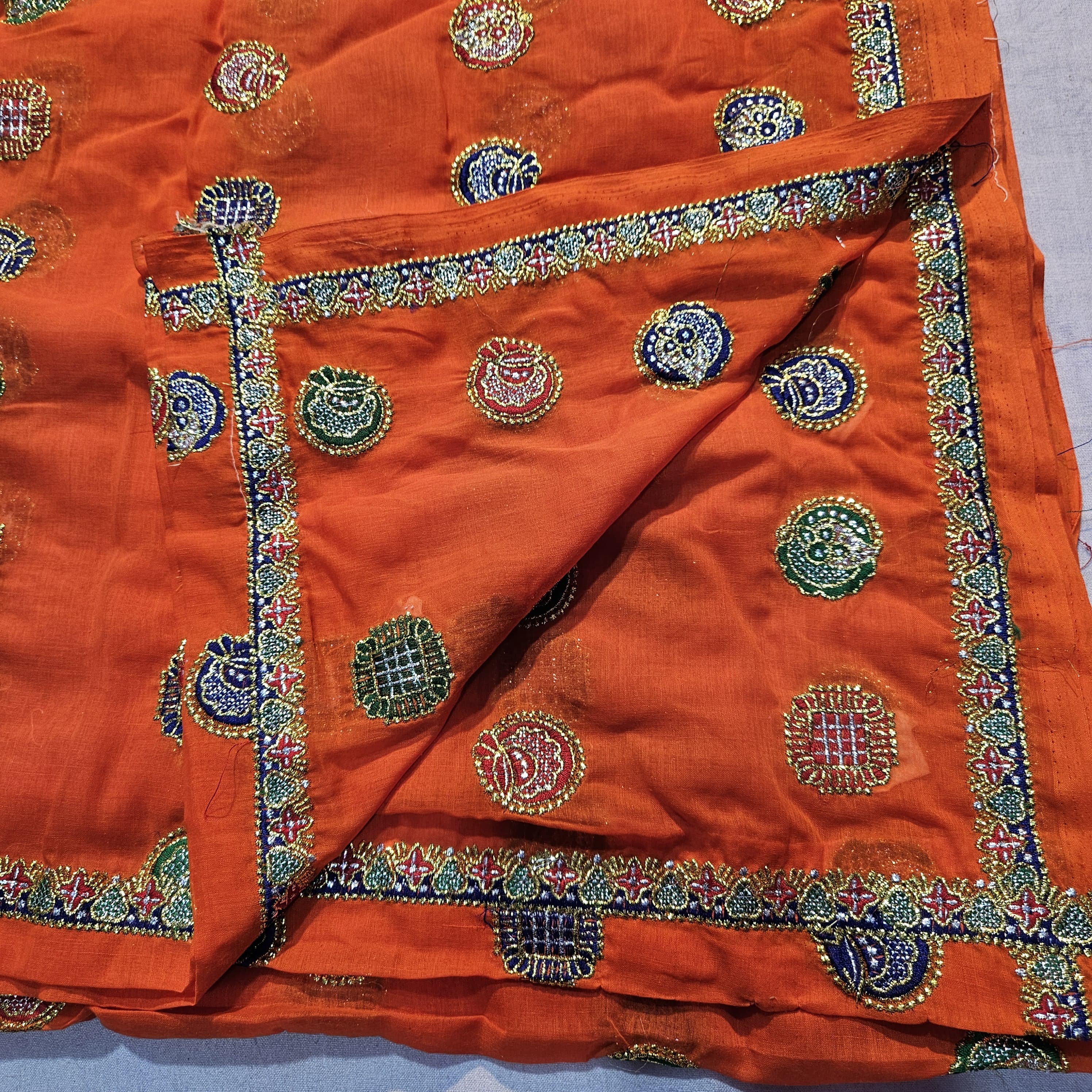 Rajasthani Meenawati Dress – Burnt Orange Lugdi/Choli for Weddings
