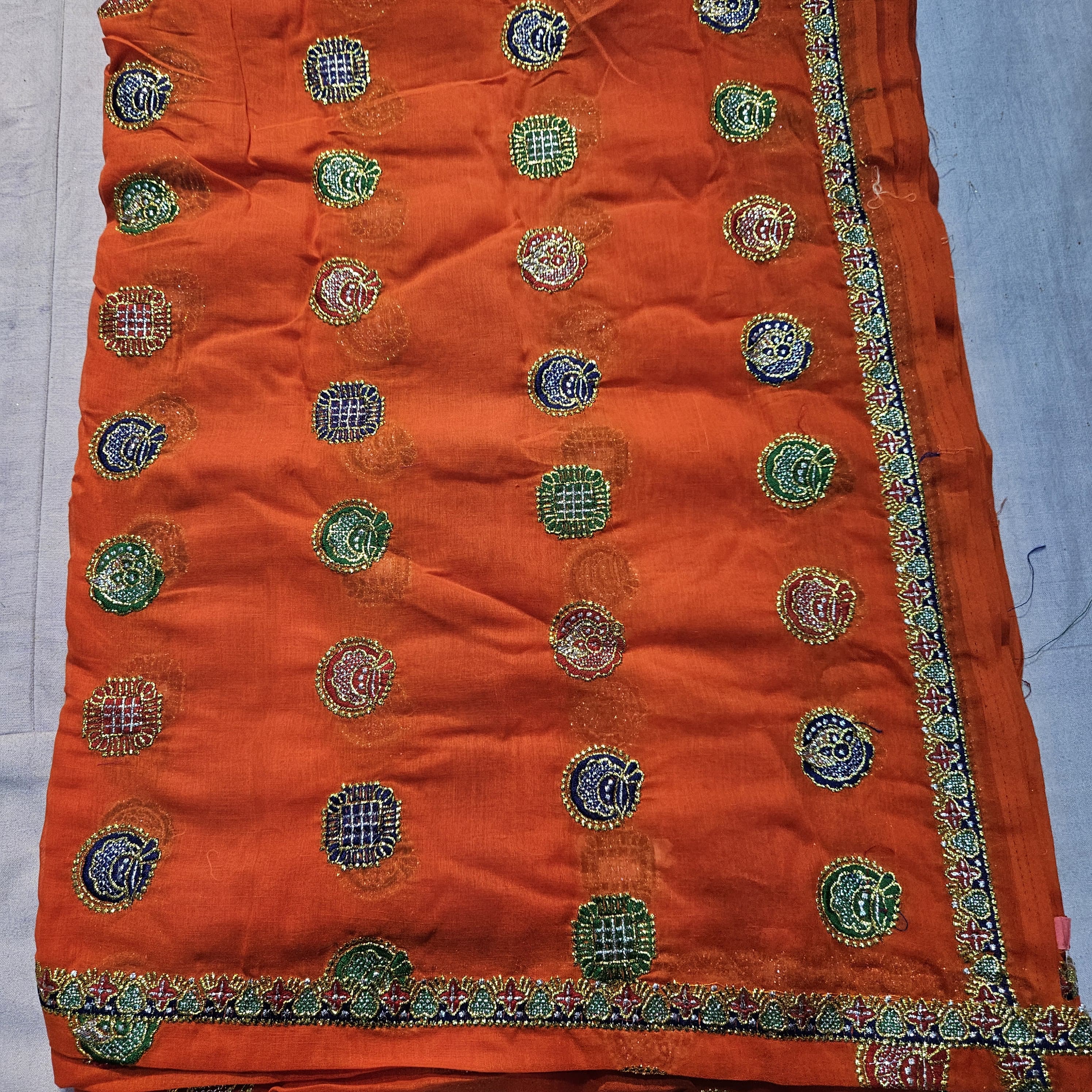 Rajasthani Meenawati Dress – Burnt Orange Lugdi/Choli for Weddings