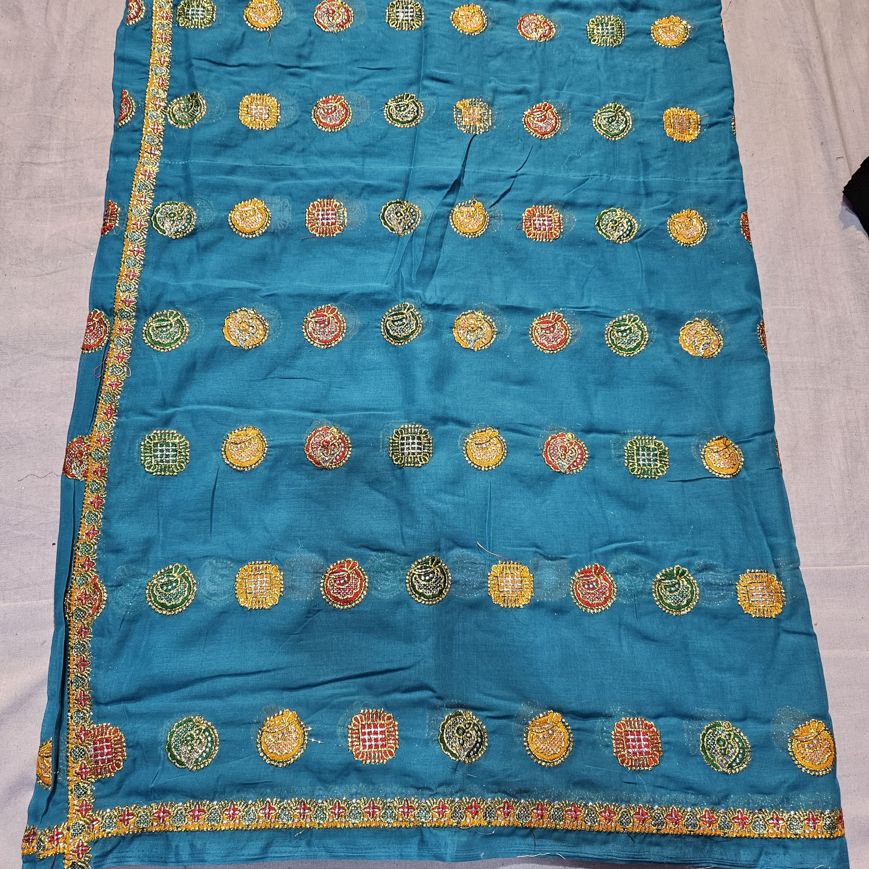 Traditional Meenawati Ghagra Choli – Dark Teal Green Lugdi, Rajasthani Ethnic Wear