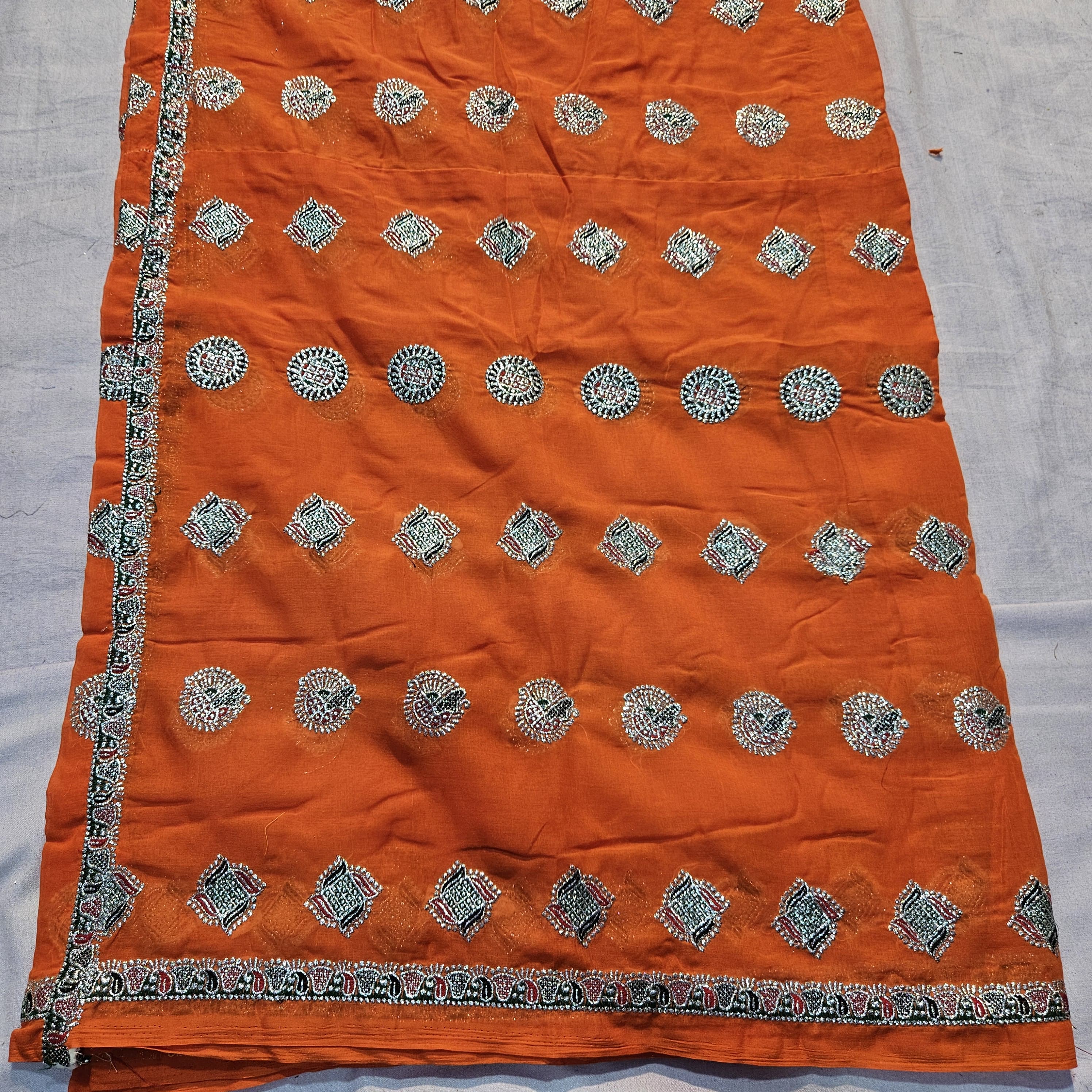 Meenawati Ghagra Choli with Orange Lugdi – Perfect for Weddings & Festivals
