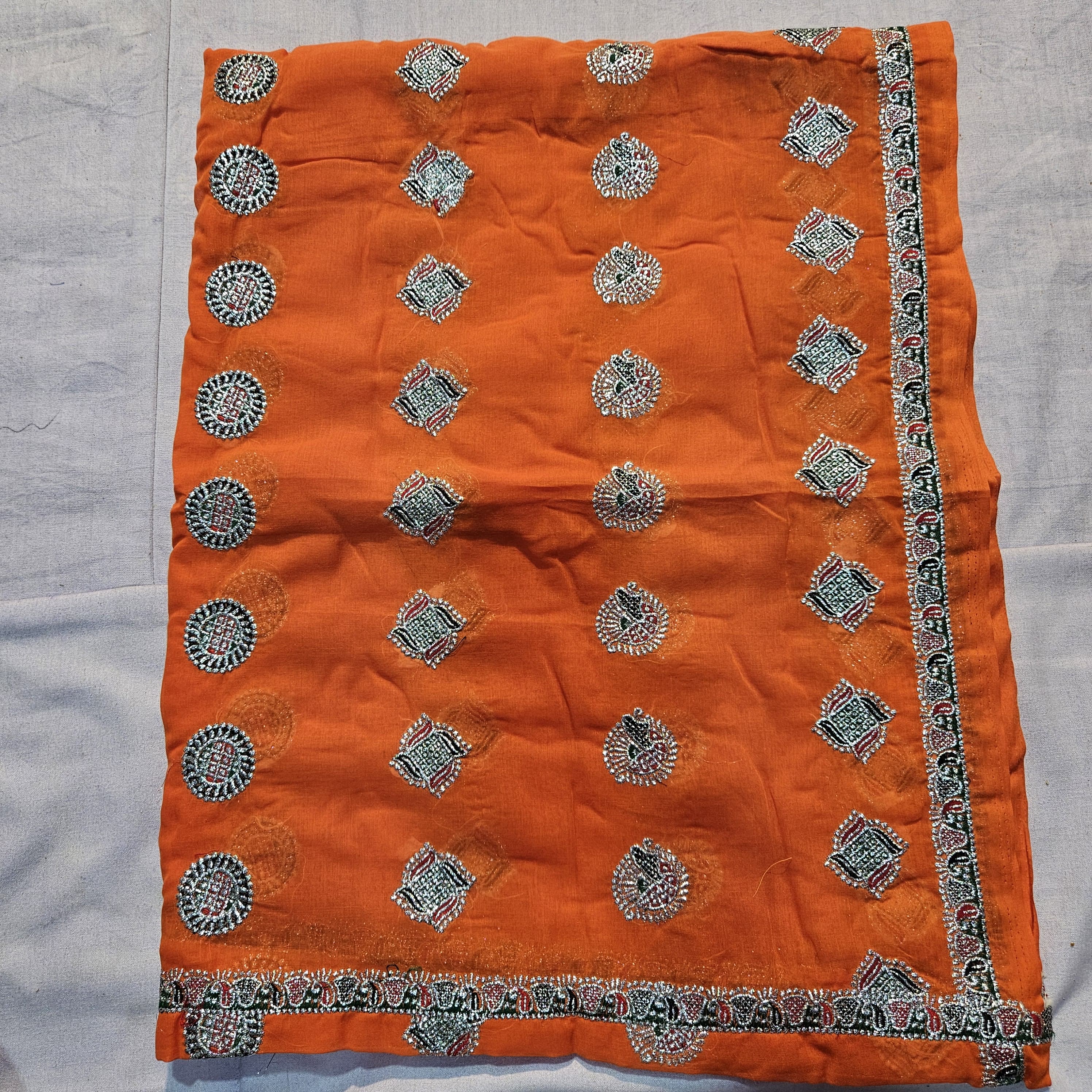 Meenawati Ghagra Choli with Orange Lugdi – Perfect for Weddings & Festivals