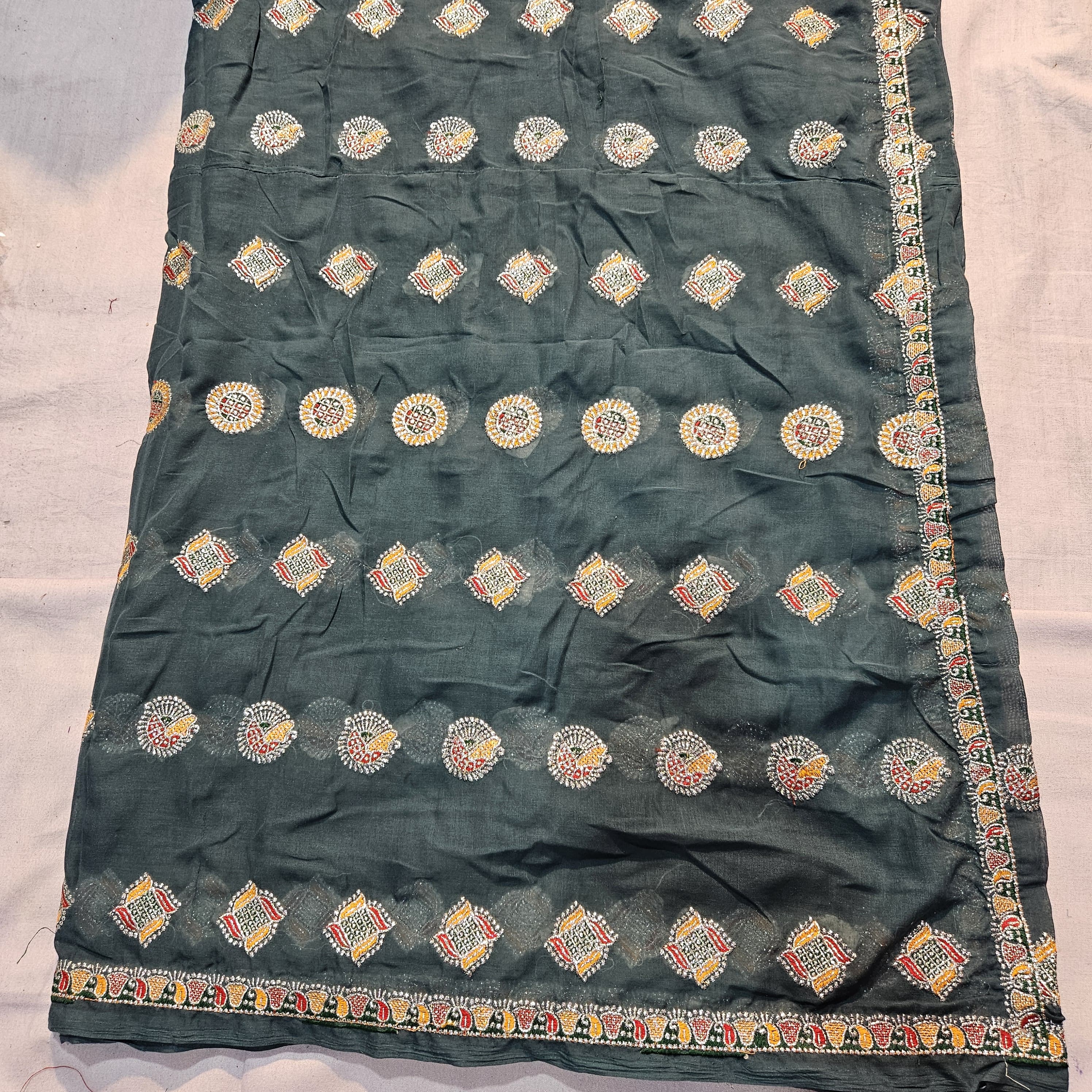 Ethnic Lehenga Choli with Teal Green Lugdi – Rajasthani Meenawati Style