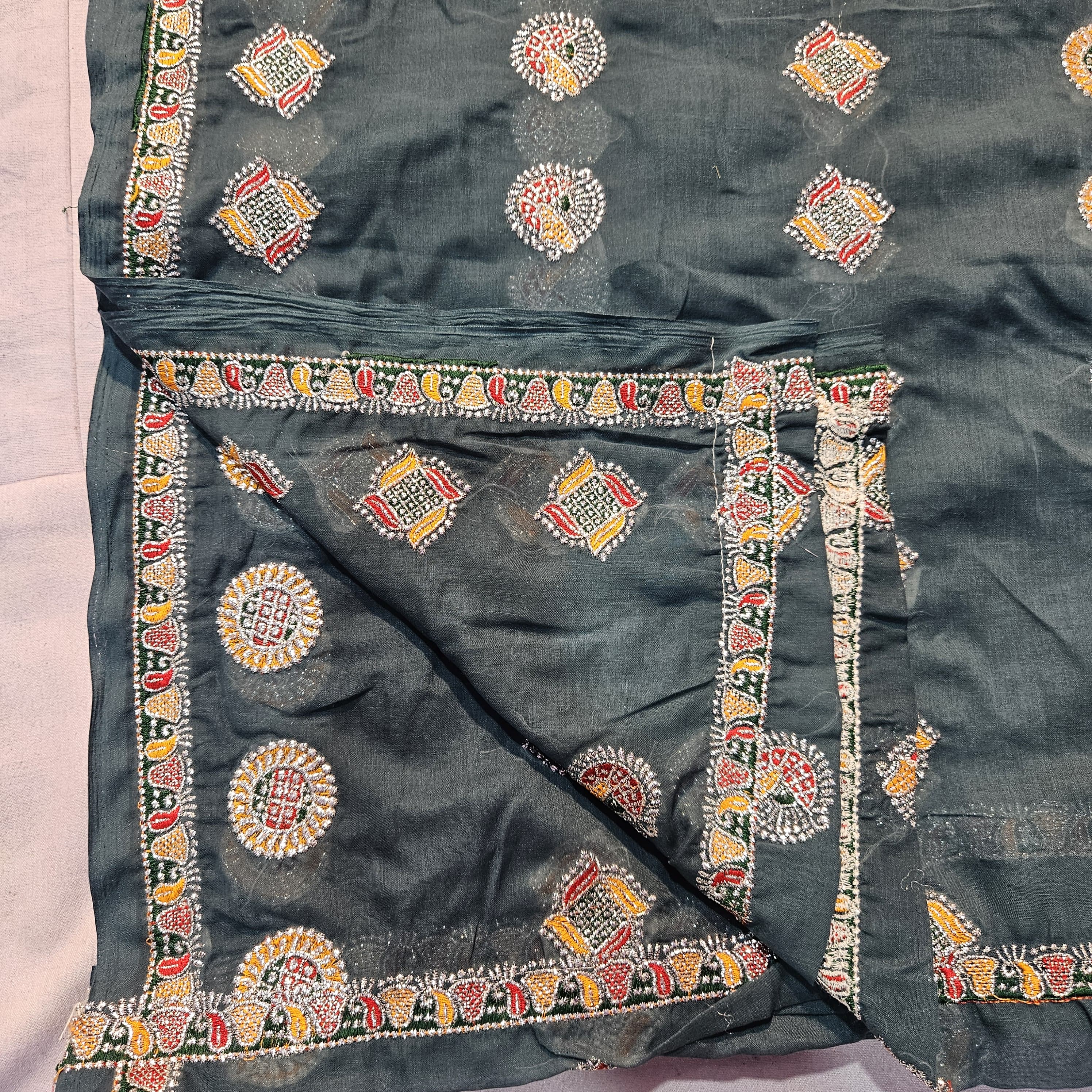 Ethnic Lehenga Choli with Teal Green Lugdi – Rajasthani Meenawati Style