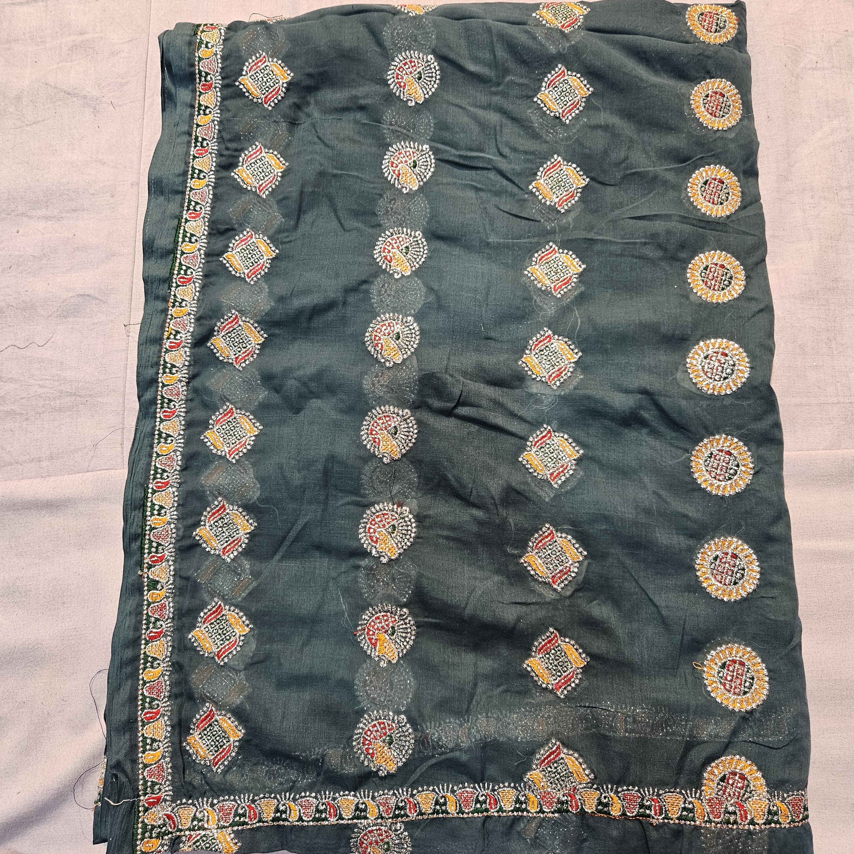 Ethnic Lehenga Choli with Teal Green Lugdi – Rajasthani Meenawati Style