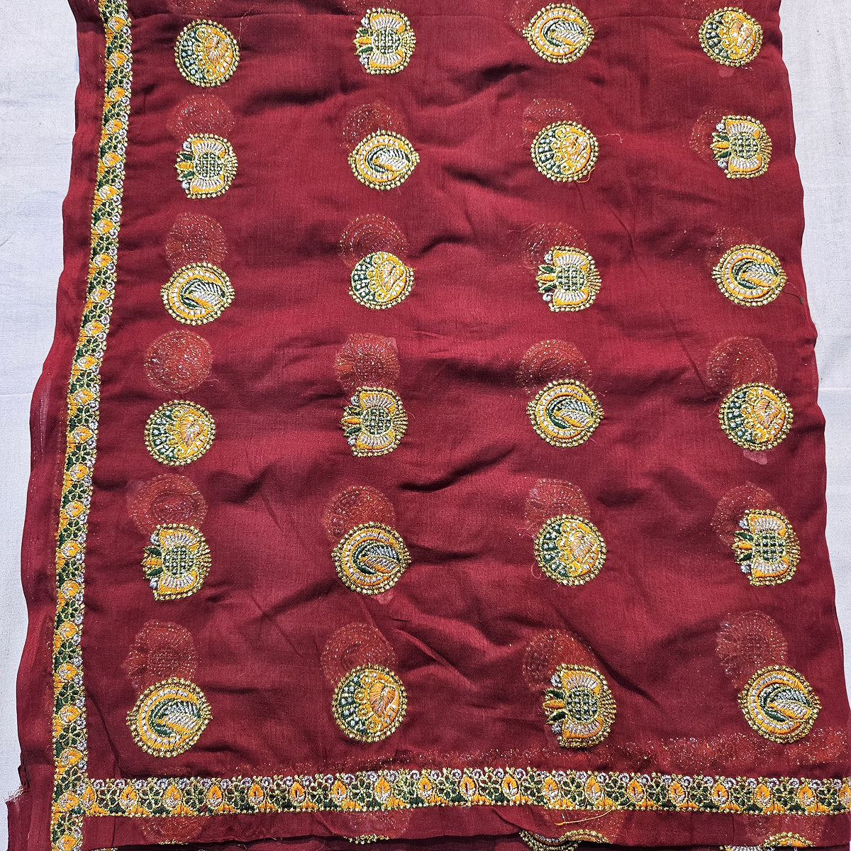 Ethnic Rajasthani Lehenga Choli with Deep Maroon Lugdi
