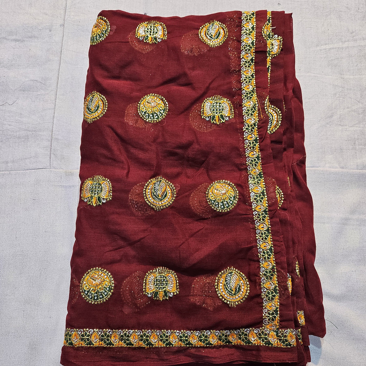 Ethnic Rajasthani Lehenga Choli with Deep Maroon Lugdi