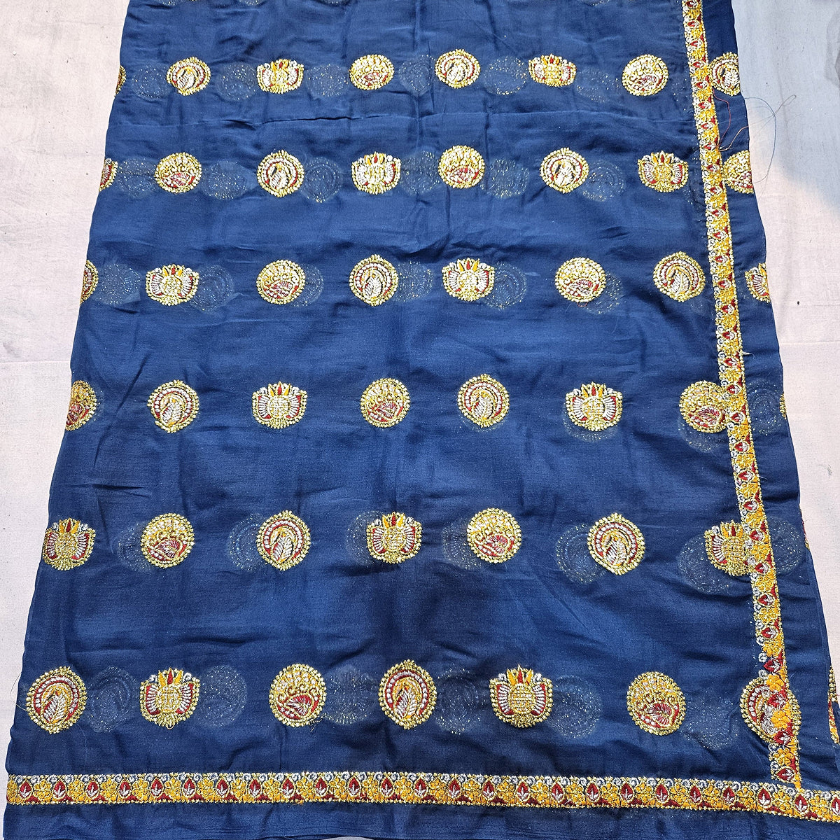 Ethnic Rajasthani Meenawati Dress – Navy Blue Lugdi Dupatta Lehenga Choli for Weddings