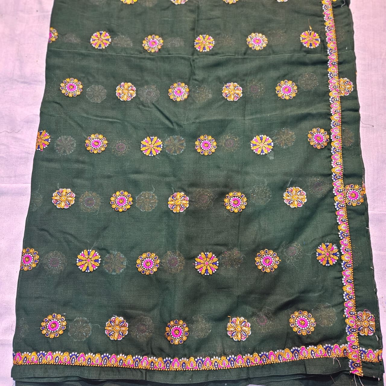 Dark Green Rajasthani Meenawati Lehenga Choli | Traditional Lugdi Dupatta Dress