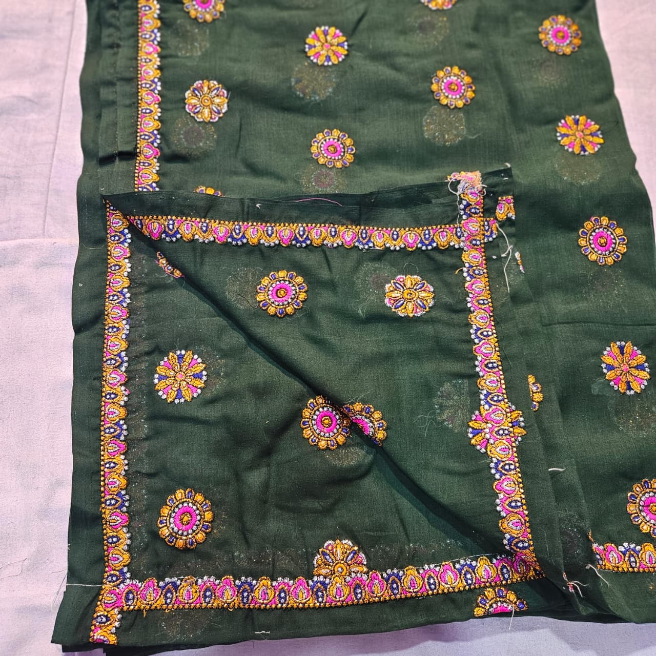 Dark Green Rajasthani Meenawati Lehenga Choli | Traditional Lugdi Dupatta Dress