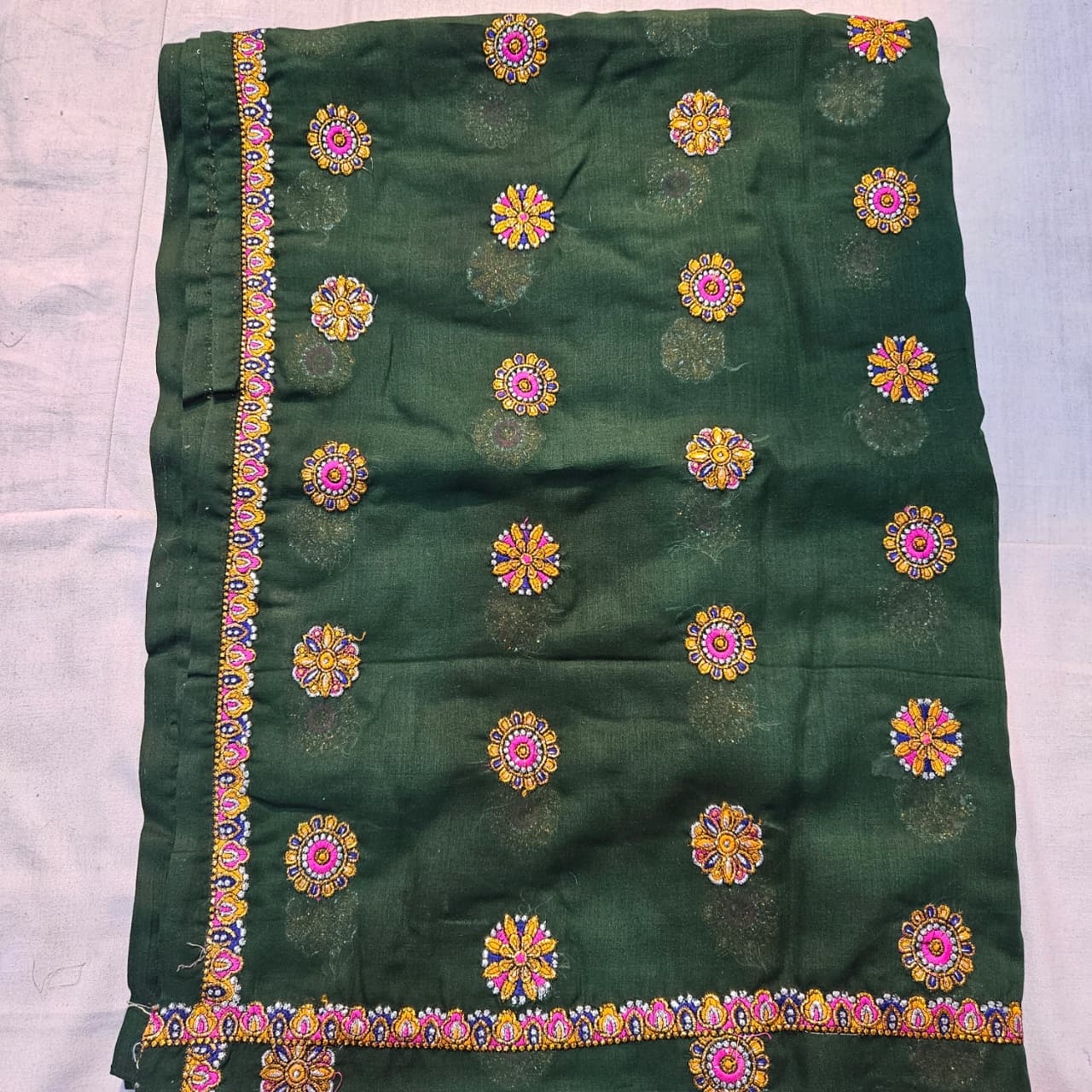 Dark Green Rajasthani Meenawati Lehenga Choli | Traditional Lugdi Dupatta Dress