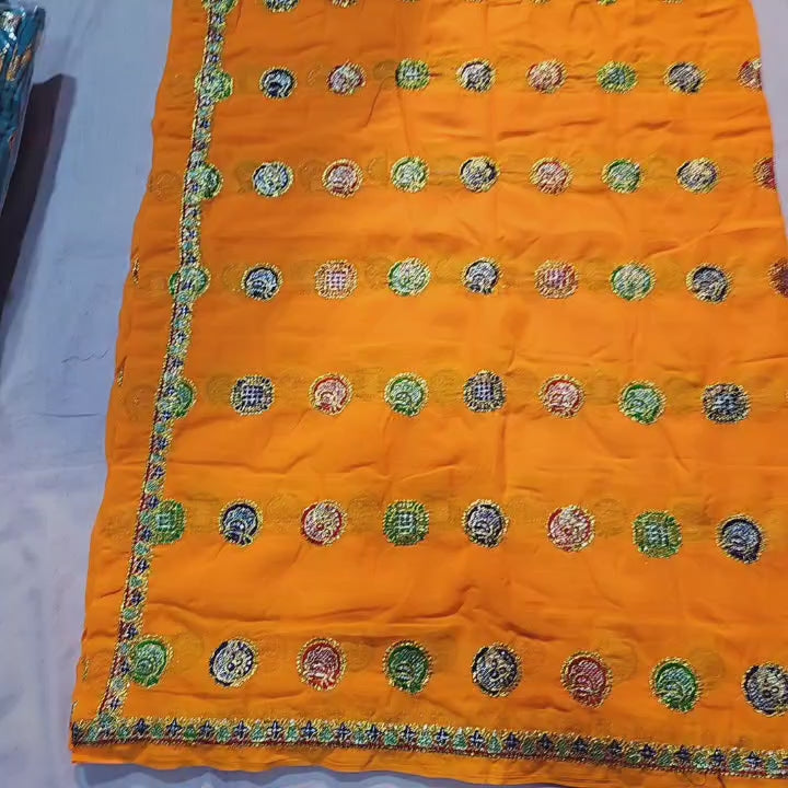 Ethnic Lehenga Choli with Yellow Lugdi – Rajasthani Meenawati Style